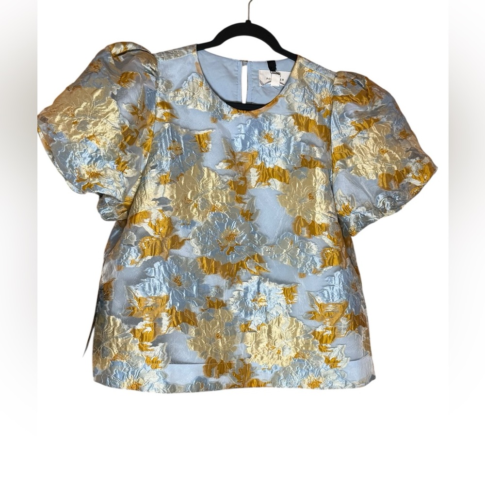 NWT Tuckernuck Pomander Place Jessamine Jacquard Lyla Puffed Sleeve Blouse M - Picture 2 of 11